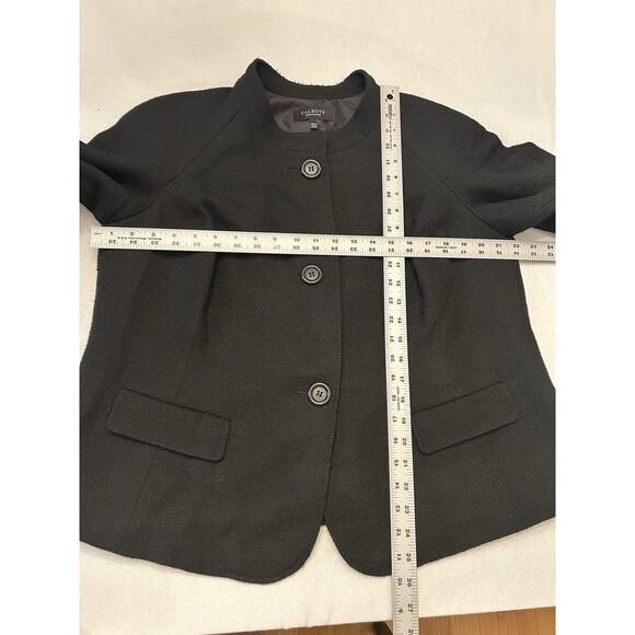 Talbots Blazer Womens 16WP Black Wool Blend Jacket Balloon Sleeve Career Preppy - Picture 7 of 10